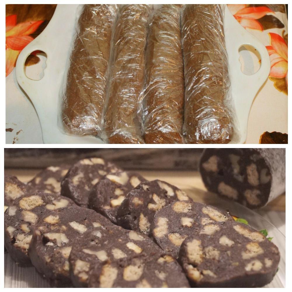 Колбаса из печенья и какао рецепт